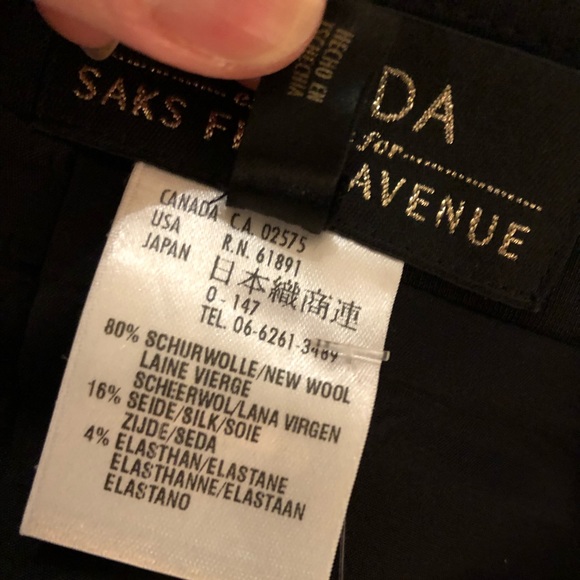 NWOT ESCADA for Saks Fifth Avenue Black Pencil Skirt w/ 2 Side Slits, Sz EUR 42 - Picture 7 of 16